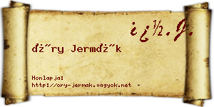Őry Jermák névjegykártya